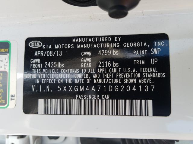 Photo 9 VIN: 5XXGM4A71DG204137 - KIA OPTIMA LX 