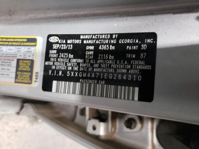 Photo 9 VIN: 5XXGM4A71EG264310 - KIA OPTIMA LX 