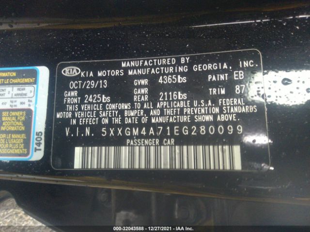 Photo 8 VIN: 5XXGM4A71EG280099 - KIA OPTIMA 