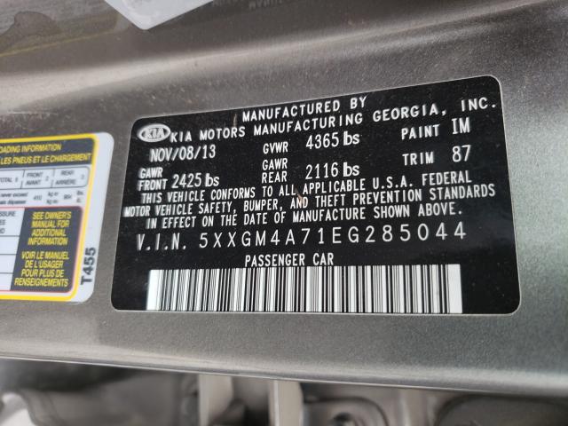 Photo 9 VIN: 5XXGM4A71EG285044 - KIA OPTIMA LX 