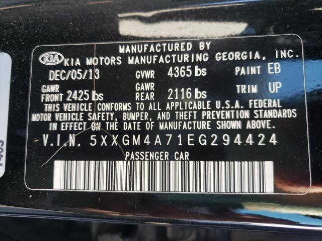 Photo 9 VIN: 5XXGM4A71EG294424 - KIA OPTIMA LX 