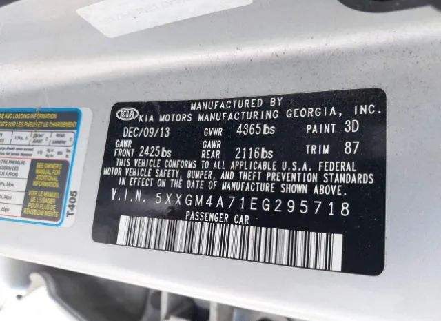 Photo 8 VIN: 5XXGM4A71EG295718 - KIA OPTIMA 