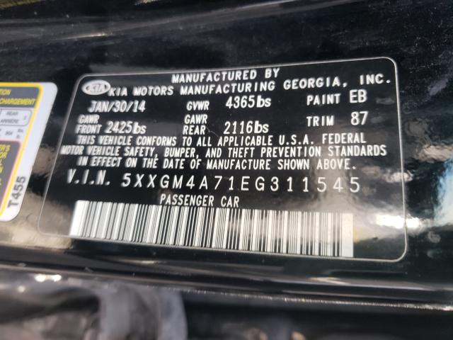 Photo 9 VIN: 5XXGM4A71EG311545 - KIA OPTIMA LX 