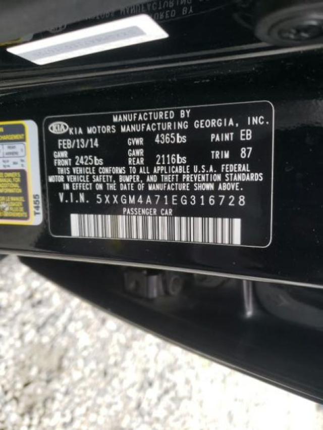 Photo 9 VIN: 5XXGM4A71EG316728 - KIA OPTIMA LX 