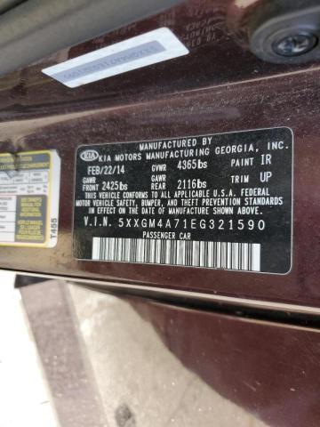 Photo 9 VIN: 5XXGM4A71EG321590 - KIA OPTIMA LX 