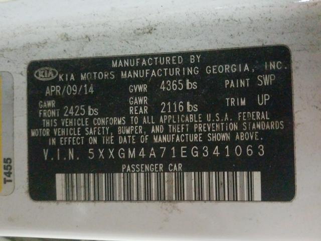 Photo 9 VIN: 5XXGM4A71EG341063 - KIA OPTIMA LX 