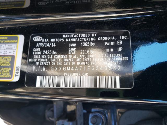 Photo 9 VIN: 5XXGM4A71EG343542 - KIA OPTIMA LX 