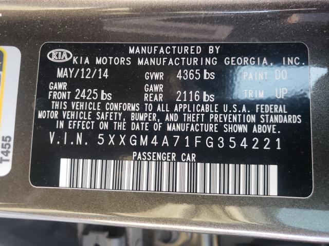 Photo 9 VIN: 5XXGM4A71FG354221 - KIA OPTIMA 