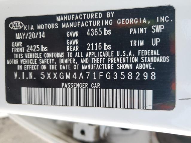 Photo 12 VIN: 5XXGM4A71FG358298 - KIA OPTIMA LX 