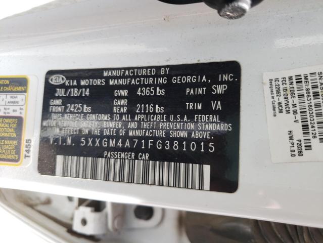 Photo 9 VIN: 5XXGM4A71FG381015 - KIA OPTIMA LX 