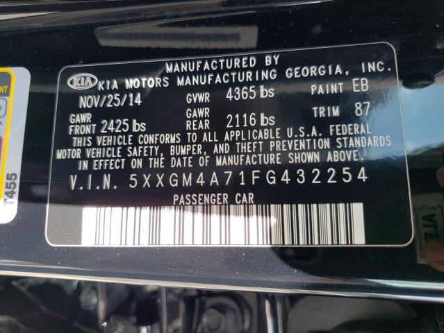 Photo 12 VIN: 5XXGM4A71FG432254 - KIA OPTIMA LX 