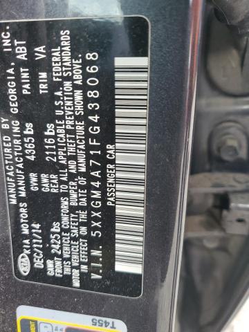 Photo 11 VIN: 5XXGM4A71FG438068 - KIA OPTIMA LX 