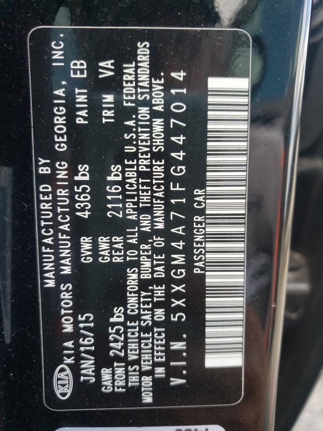 Photo 9 VIN: 5XXGM4A71FG447014 - KIA OPTIMA LX 