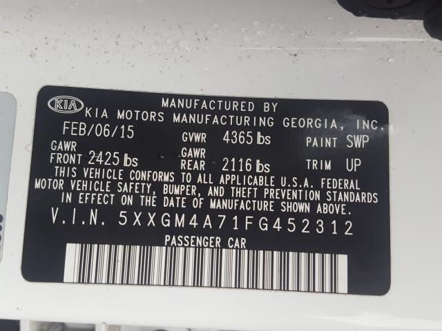 Photo 9 VIN: 5XXGM4A71FG452312 - KIA OPTIMA LX 