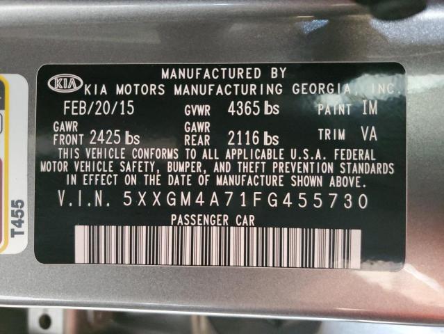 Photo 11 VIN: 5XXGM4A71FG455730 - KIA OPTIMA 