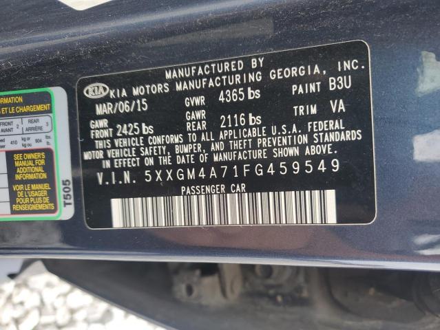 Photo 12 VIN: 5XXGM4A71FG459549 - KIA OPTIMA LX 