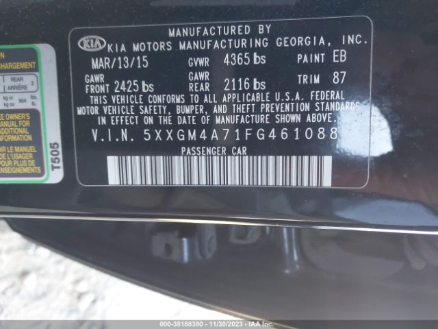 Photo 8 VIN: 5XXGM4A71FG461088 - KIA OPTIMA 