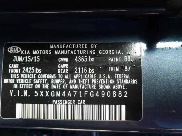 Photo 9 VIN: 5XXGM4A71FG490882 - KIA OPTIMA LX 