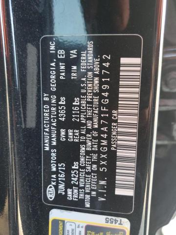 Photo 11 VIN: 5XXGM4A71FG491742 - KIA OPTIMA LX 