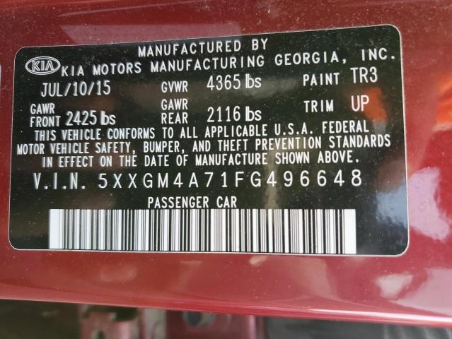 Photo 11 VIN: 5XXGM4A71FG496648 - KIA OPTIMA LX 