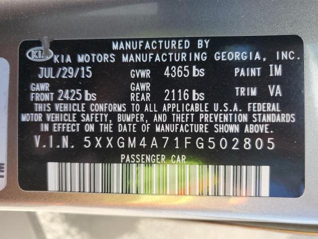 Photo 11 VIN: 5XXGM4A71FG502805 - KIA OPTIMA LX 