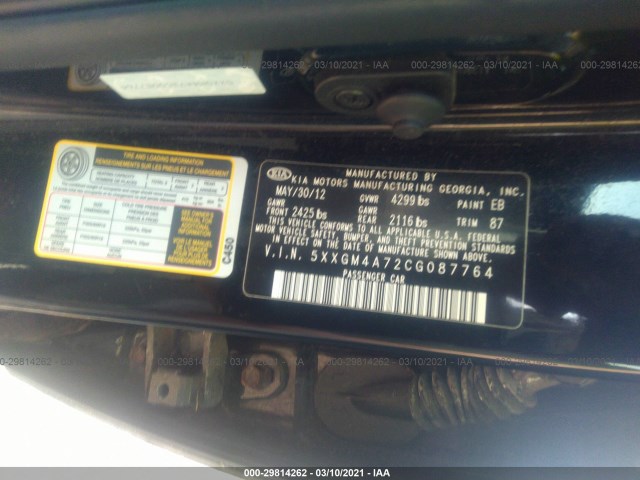 Photo 8 VIN: 5XXGM4A72CG087764 - KIA OPTIMA 