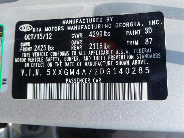 Photo 9 VIN: 5XXGM4A72DG140285 - KIA OPTIMA LX 