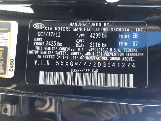 Photo 9 VIN: 5XXGM4A72DG141274 - KIA OPTIMA LX 