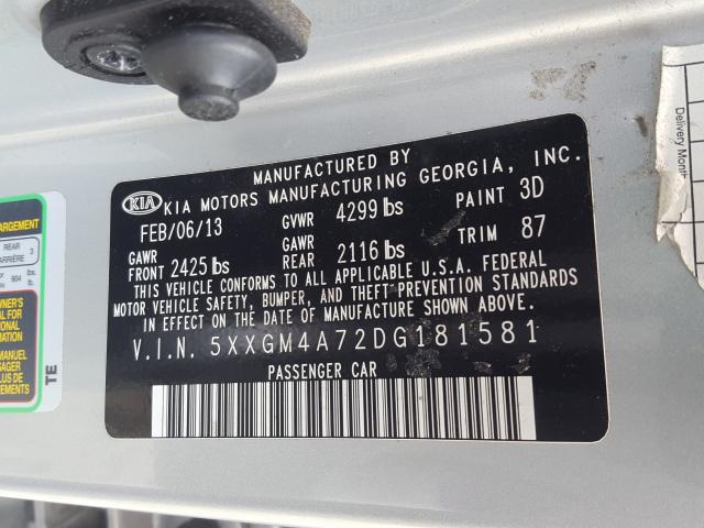 Photo 9 VIN: 5XXGM4A72DG181581 - KIA OPTIMA LX 