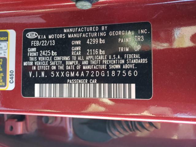 Photo 11 VIN: 5XXGM4A72DG187560 - KIA OPTIMA LX 