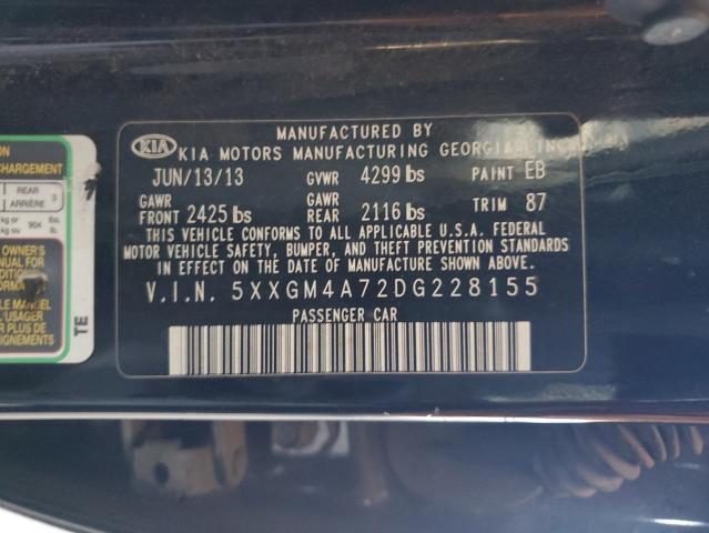 Photo 11 VIN: 5XXGM4A72DG228155 - KIA OPTIMA 