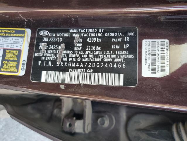 Photo 12 VIN: 5XXGM4A72DG240466 - KIA OPTIMA LX 