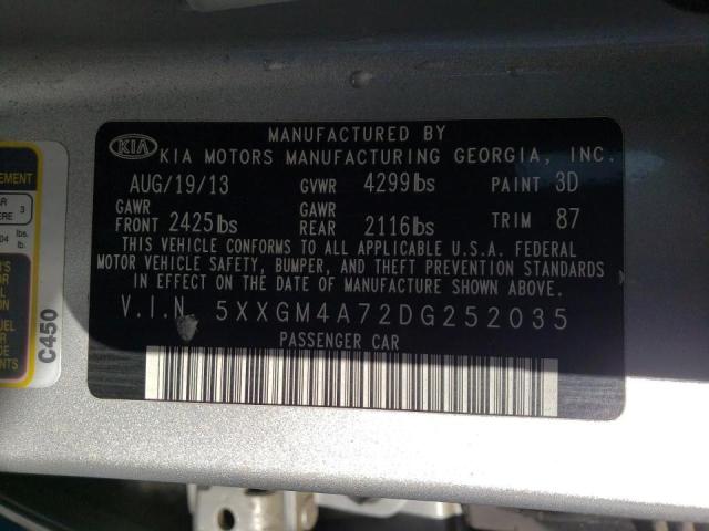 Photo 9 VIN: 5XXGM4A72DG252035 - KIA OPTIMA LX 