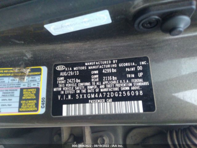 Photo 8 VIN: 5XXGM4A72DG256098 - KIA OPTIMA 