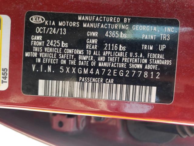 Photo 9 VIN: 5XXGM4A72EG277812 - KIA OPTIMA 