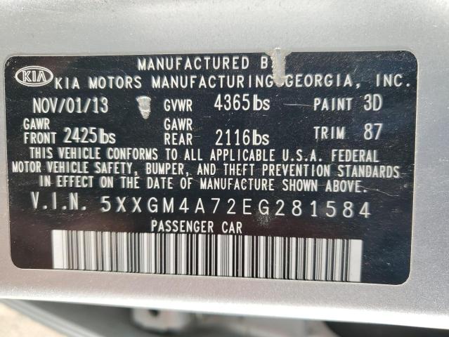 Photo 12 VIN: 5XXGM4A72EG281584 - KIA OPTIMA 