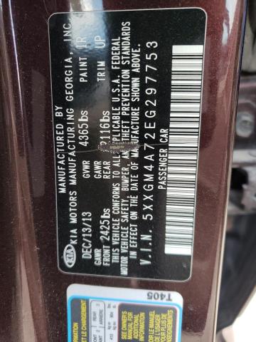 Photo 11 VIN: 5XXGM4A72EG297753 - KIA OPTIMA LX 