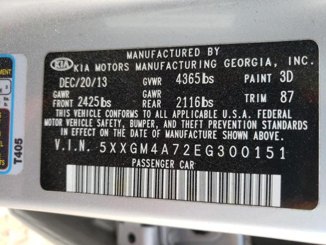 Photo 12 VIN: 5XXGM4A72EG300151 - KIA OPTIMA 