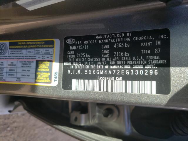 Photo 9 VIN: 5XXGM4A72EG330296 - KIA OPTIMA LX 