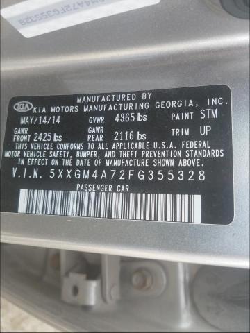 Photo 9 VIN: 5XXGM4A72FG355328 - KIA OPTIMA LX 