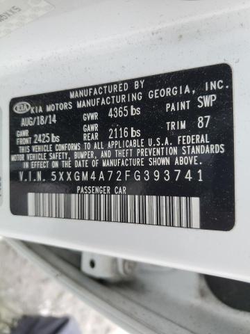 Photo 11 VIN: 5XXGM4A72FG393741 - KIA OPTIMA 