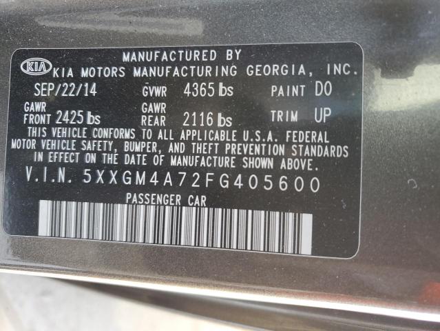 Photo 12 VIN: 5XXGM4A72FG405600 - KIA OPTIMA 