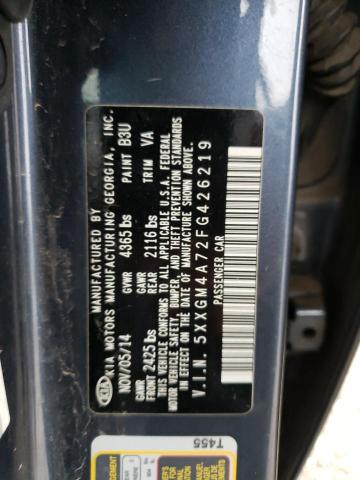 Photo 11 VIN: 5XXGM4A72FG426219 - KIA OPTIMA LX 