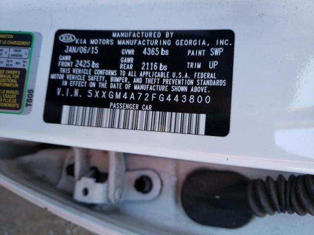 Photo 9 VIN: 5XXGM4A72FG443800 - KIA OPTIMA LX 