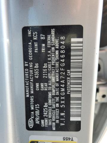 Photo 11 VIN: 5XXGM4A72FG468048 - KIA OPTIMA LX 