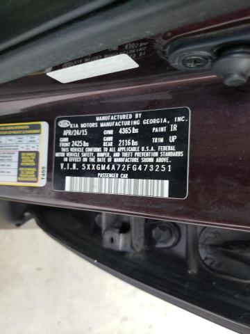 Photo 9 VIN: 5XXGM4A72FG473251 - KIA OPTIMA LX 