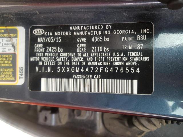 Photo 9 VIN: 5XXGM4A72FG476554 - KIA OPTIMA LX 