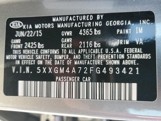 Photo 11 VIN: 5XXGM4A72FG493421 - KIA OPTIMA LX 