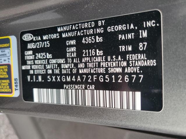 Photo 11 VIN: 5XXGM4A72FG512677 - KIA OPTIMA 