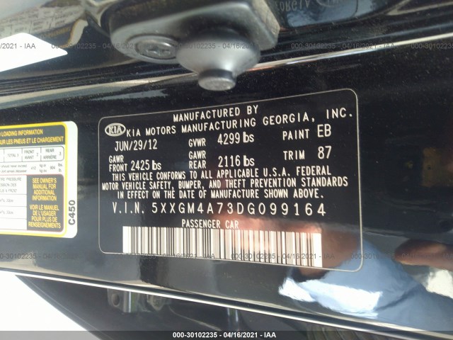 Photo 8 VIN: 5XXGM4A73DG099164 - KIA OPTIMA 